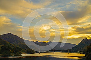 Yanba Dam and the fall of dusk