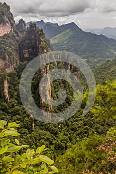 Yangjiajie cable car in Wulingyuan Scenic and Historic Interest Area in Zhangjiajie National Forest Park in Hunan