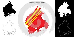 Yangjiang outline map