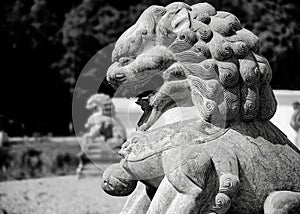 Yangtorp Sanctuary Buddhist Temple Lion Statue