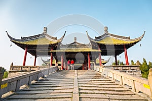 Yangzhou five pavilion bridge closeup