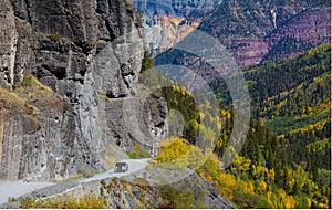 Yankee Boy Basin Road through the canyon outside of Ouray