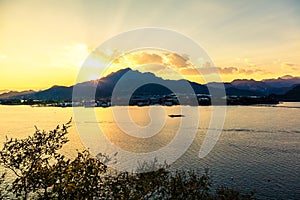 Yanqi lake at sunset