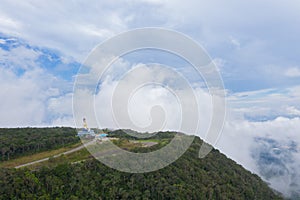 Yao Mao Monument in Bokor National Park. This monumental statue stands alone in Bokor National Park, Cambodia and can be found hal