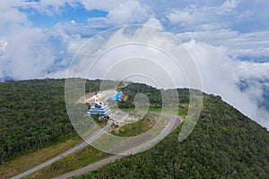 Yao Mao Monument in Bokor National Park. This monumental statue stands alone in Bokor National Park, Cambodia and can be found hal
