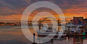 Yaquina Bay Bridge at Sunset