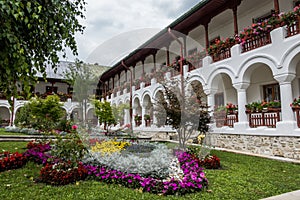 Yard of Agapia Monastery in Romania