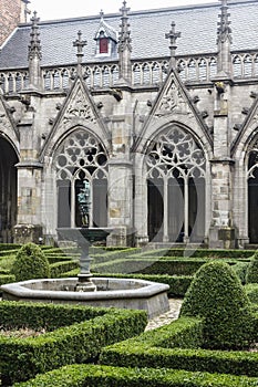 Yard of catholic abbay, Brugge, Belgium