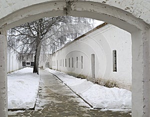 Yard cellblock in Holy Euthymius monastery in Suzdal