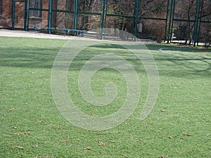 Yard Line of a Football Field with hashmarks in the foreground.