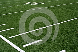 Yard lines on football field