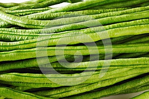 Yard long bean on white