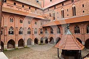 Yard in the medieval Castle of the Teutonic Order in Malbork, Poland.