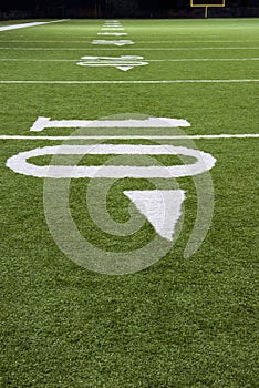 Yard Numbers and Line on American Football Field