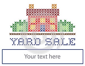 Yard Sale Sign, Cross Stitch Embroidery
