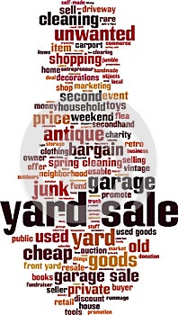 Yard sale word cloud