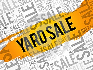 YARD SALE word cloud collage