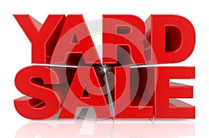 YARD SALE word EXPLANATION word isolated on white background 3d renderingon white background 3d rendering