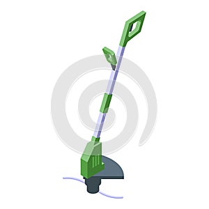 Yard trimmer icon isometric vector. Grass string