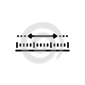 Black solid icon for Yardage, measurement and meterage