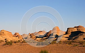 Yardang landform in the Karamay devil City photo