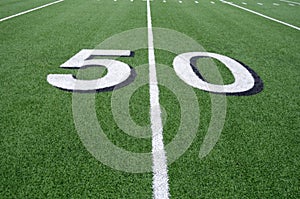 50 yardline on an american football field