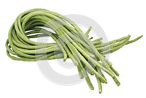Yardlong beans isolated on white background