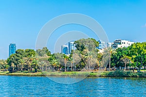 Yarkon river pasing through Tel Aviv, Israel