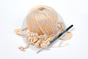 Yarn ball and crochet hook