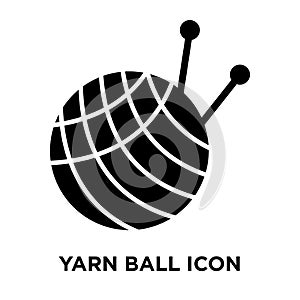 Yarn ball icon vector isolated on white background, logo concept