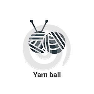 Yarn ball vector icon on white background. Flat vector yarn ball icon symbol sign from modern sew collection for mobile concept