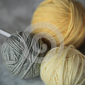 Yarn balls and needles