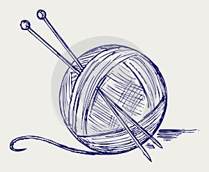 Yarn balls with needles