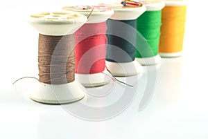Yarn bobbins with different colors