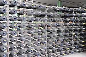 Yarn Bobbins At A Textile Factory