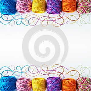 Yarn coils on white