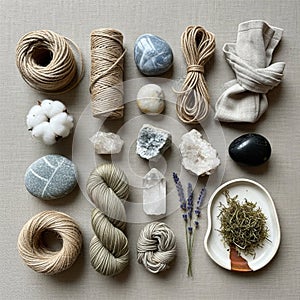 Yarn smooth stones with various colors and patterns clusters of