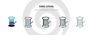 Yarn spool icon in different style vector illustration. two colored and black yarn spool vector icons designed in filled, outline