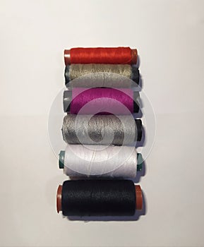 Yarn of various colors used by tailors