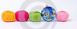 Yarn and Xmas decorations