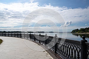 Yaroslavl. The place where the Kotorosl river flows into the Volga. Arrow Of Yaroslavl. River expanse