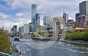 Yarra river in the city of melbourne photo