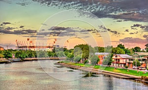 The Yarra River with Melbourne Cricket Ground - Australia