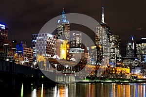 By the Yarra river in Melbourne at night