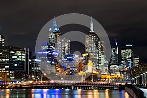 By the Yarra river in Melbourne at night