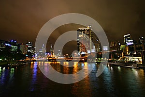 Yarra river at night (Melbourne, Australia) photo