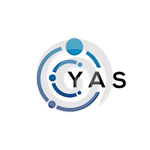 YAS letter technology logo design on white background. YAS creative initials letter IT logo concept. YAS letter design