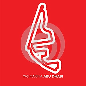 Yas Marina circuit, Abu Dhabi. Motorsport race track vector map