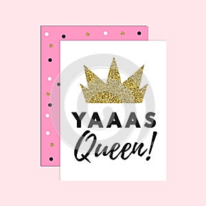 Yas queen motivational calligraphy lettering photo