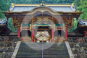 Yashamon Gate at Taiyuinbyo Shrine in Nikko, Japan photo